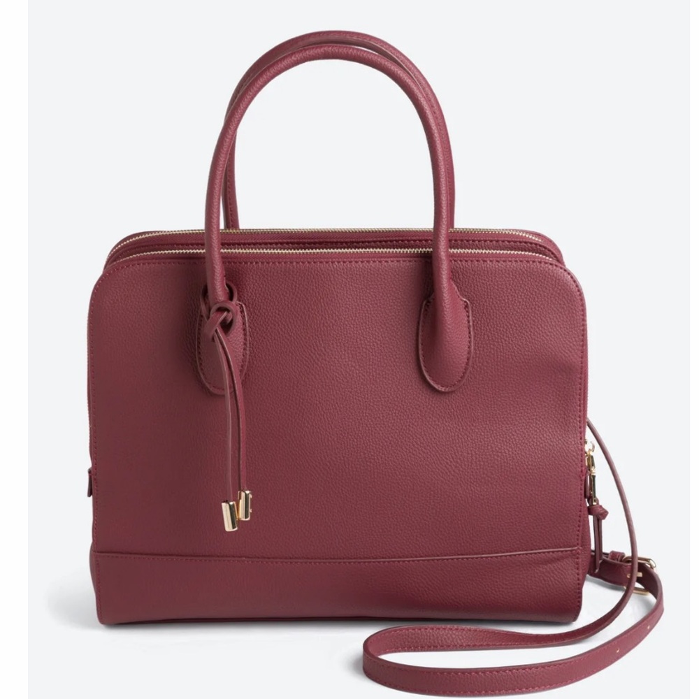 Octavia Oriana Double Zip Work Satchel - Burgundy